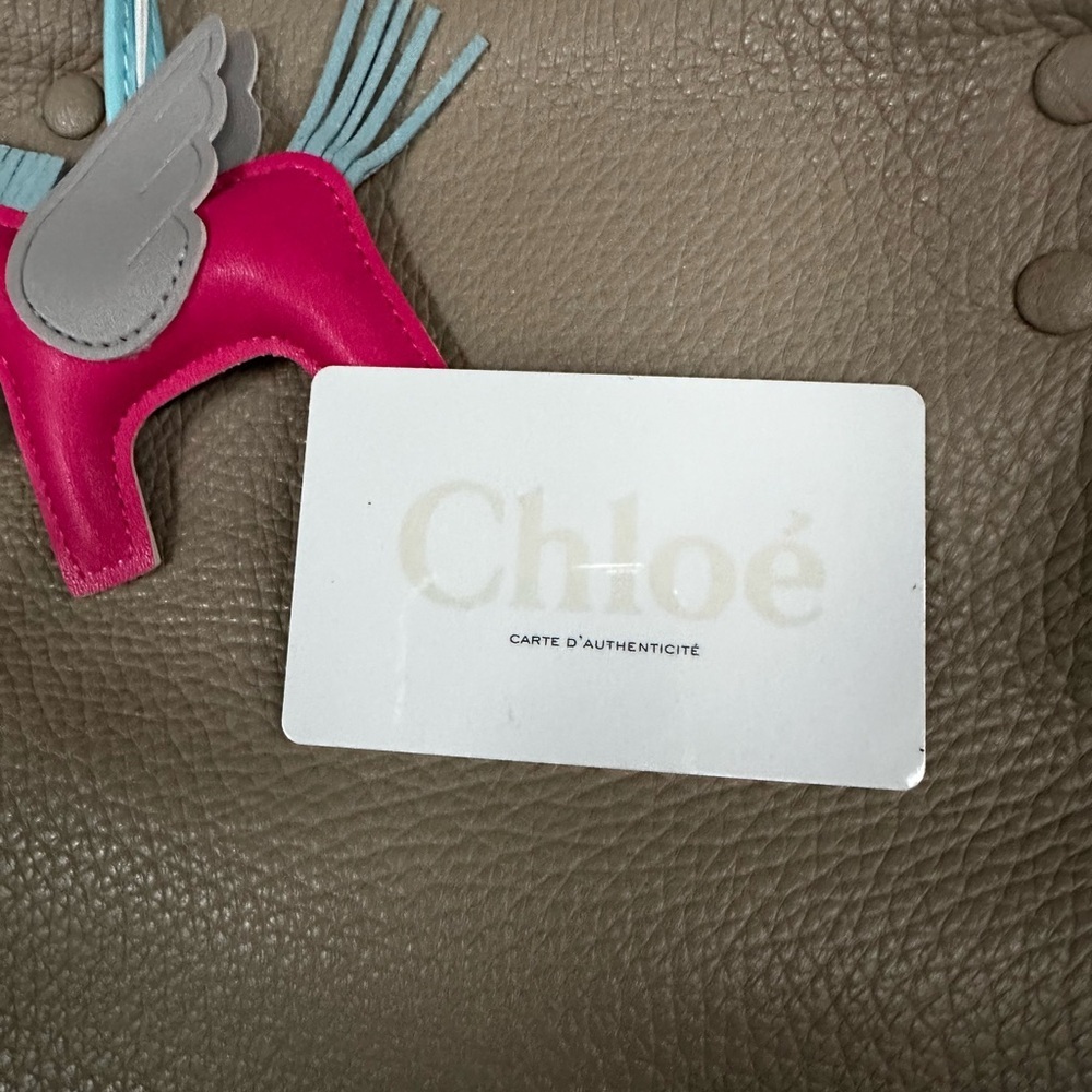 CHLOE  Grained Leather Charlotte Tote Bag - Picture 10 of 12